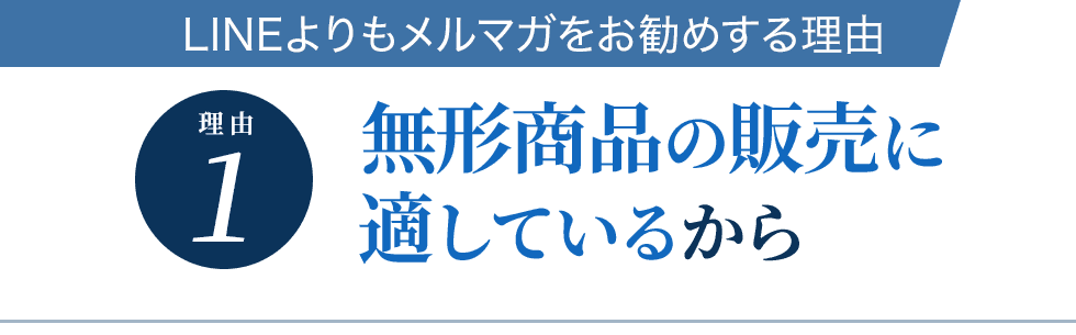 無形商品の販売に適しているから