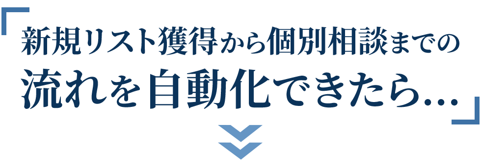 新規リスト獲得から個別相談までの流れを自動化できたら…